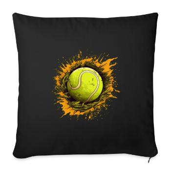 Tennis ball - Sofa pillowcase 17,3'' x 17,3'' (45 x 45 cm) - black - Front
