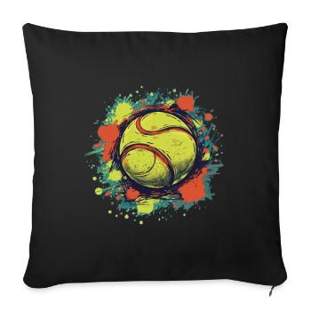 Tennis ball - Sofa pillowcase 17,3'' x 17,3'' (45 x 45 cm) - black - Front