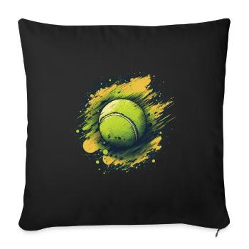 Tennis ball - Sofa pillowcase 17,3'' x 17,3'' (45 x 45 cm) - black - Front
