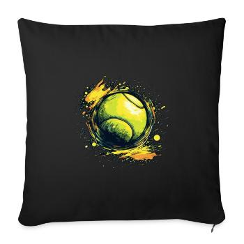 Tennis ball - Sofa pillowcase 17,3'' x 17,3'' (45 x 45 cm) - black - Front