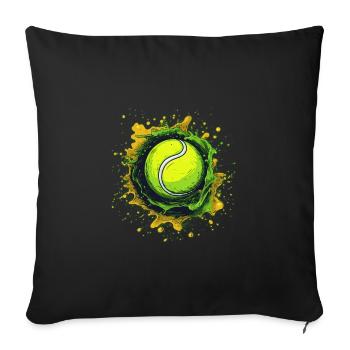 Tennis ball - Sofa pillowcase 17,3'' x 17,3'' (45 x 45 cm) - black - Front