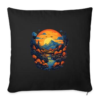 Landscape - Sofa pillowcase 17,3'' x 17,3'' (45 x 45 cm) - black - Front