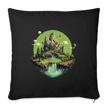 Paysage - Housse de coussin décorative 45 x 45 cm - noir - Devant