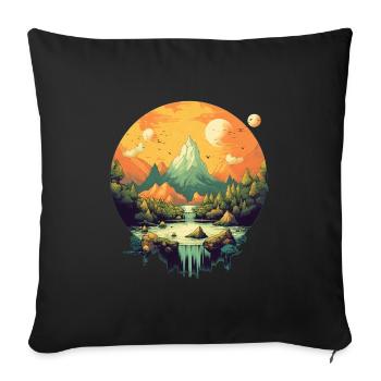 Paysage - Housse de coussin décorative 45 x 45 cm - noir - Devant