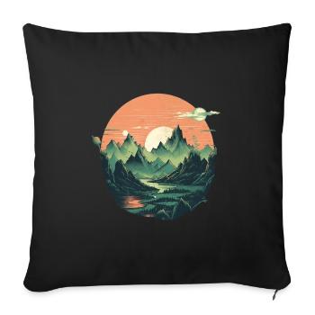 Paysage - Housse de coussin décorative 45 x 45 cm - noir - Devant