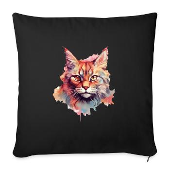 Katze - Sofakissenbezug 45 x 45 cm - Schwarz - Vorne