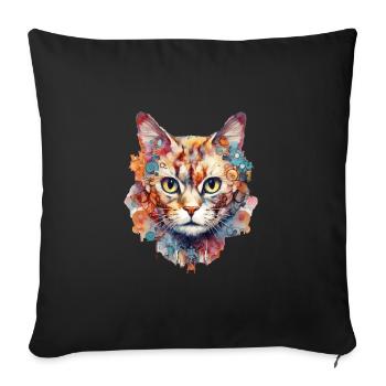 Katze - Sofakissenbezug 45 x 45 cm - Schwarz - Vorne