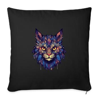 Chat - Housse de coussin décorative 45 x 45 cm - noir - Devant