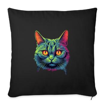 Katze - Sofakissenbezug 45 x 45 cm - Schwarz - Vorne