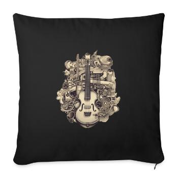 Musik Instrumente - Sofakissenbezug 45 x 45 cm - Schwarz - Vorne