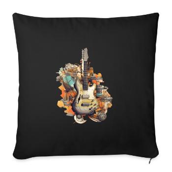 Musik Instrumente - Sofakissenbezug 45 x 45 cm - Schwarz - Vorne