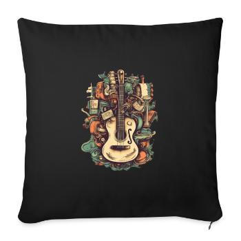 Musik Instrumente - Sofakissenbezug 45 x 45 cm - Schwarz - Vorne