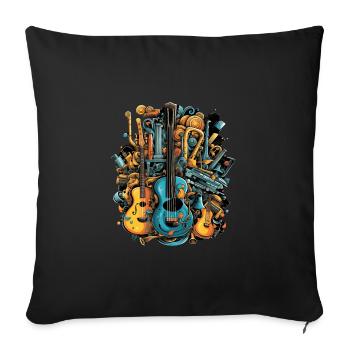 Musik Instrumente - Sofakissenbezug 45 x 45 cm - Schwarz - Vorne