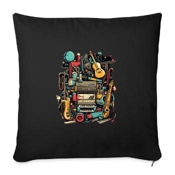 Musik Instrumente - Sofakissenbezug 45 x 45 cm - Schwarz - Vorne