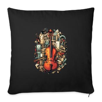 Musik Instrumente - Sofakissenbezug 45 x 45 cm - Schwarz - Vorne