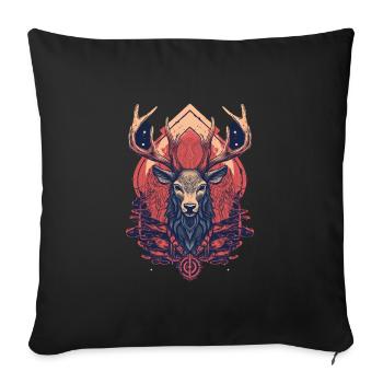 Cerf - Housse de coussin décorative 45 x 45 cm - noir - Devant