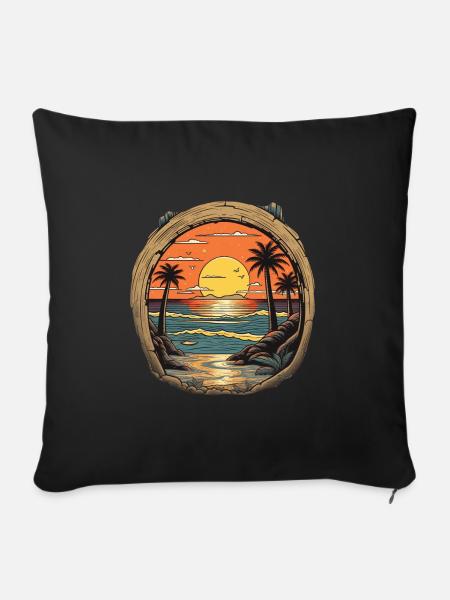 Strand - Sofakissenbezug 45 x 45 cm - Schwarz