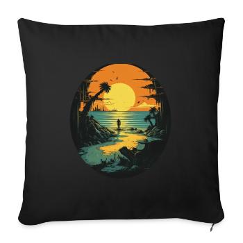 Beach - Sofa pillowcase 17,3'' x 17,3'' (45 x 45 cm) - black - Front