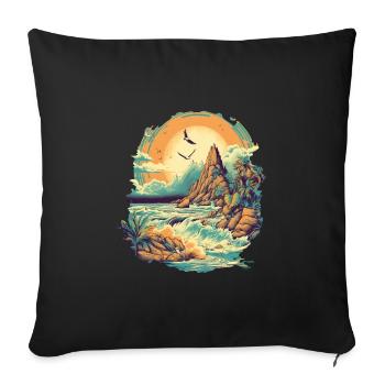 Beach - Sofa pillowcase 17,3'' x 17,3'' (45 x 45 cm) - black - Front