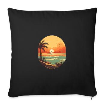Beach - Sofa pillowcase 17,3'' x 17,3'' (45 x 45 cm) - black - Front