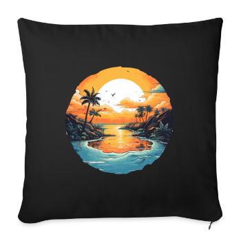 Beach - Sofa pillowcase 17,3'' x 17,3'' (45 x 45 cm) - black - Front