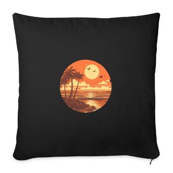 Beach - Sofa pillowcase 17,3'' x 17,3'' (45 x 45 cm) - black - Front