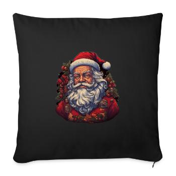 Père Noël - Housse de coussin décorative 45 x 45 cm - noir - Devant