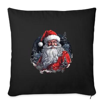 Père Noël - Housse de coussin décorative 45 x 45 cm - noir - Devant