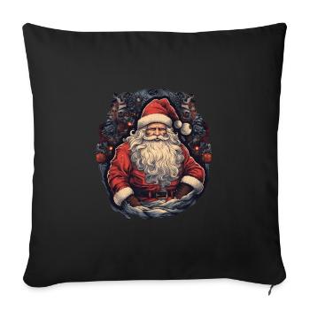 Père Noël - Housse de coussin décorative 45 x 45 cm - noir - Devant