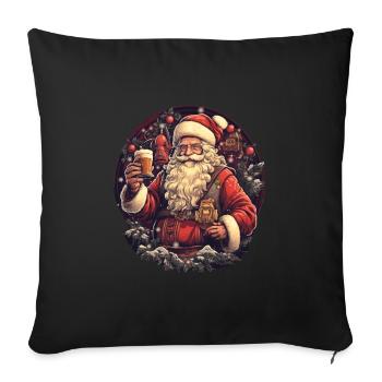 Santa Claus - Sofa pillowcase 17,3'' x 17,3'' (45 x 45 cm) - black - Front