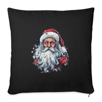 Père Noël - Housse de coussin décorative 45 x 45 cm - noir - Devant