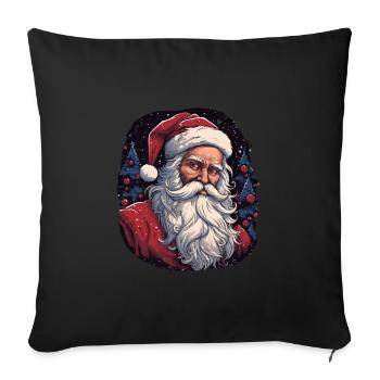 Père Noël - Housse de coussin décorative 45 x 45 cm - noir - Devant