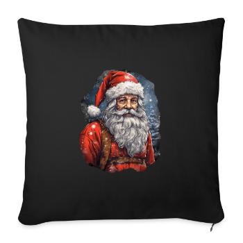 Père Noël - Housse de coussin décorative 45 x 45 cm - noir - Devant