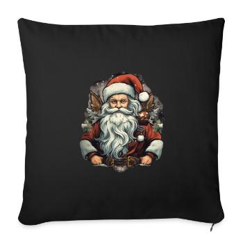 Père Noël - Housse de coussin décorative 45 x 45 cm - noir - Devant