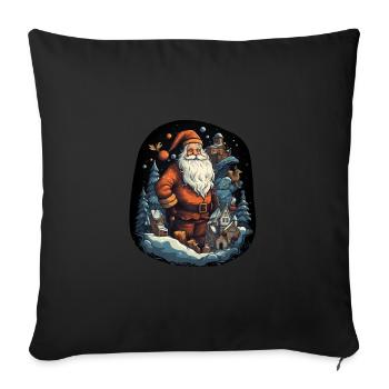 Père Noël - Housse de coussin décorative 45 x 45 cm - noir - Devant
