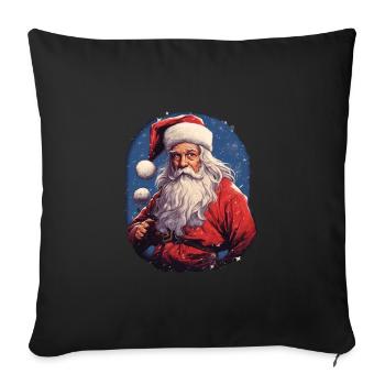 Père Noël - Housse de coussin décorative 45 x 45 cm - noir - Devant