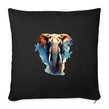 Éléphant - Housse de coussin décorative 45 x 45 cm - noir - Devant