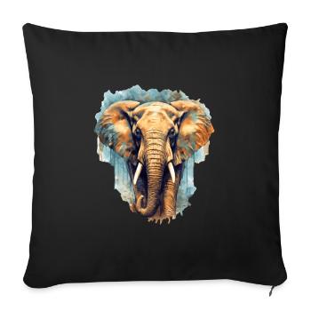 Éléphant - Housse de coussin décorative 45 x 45 cm - noir - Devant