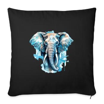 Elefant - Sofakissenbezug 45 x 45 cm - Schwarz - Vorne