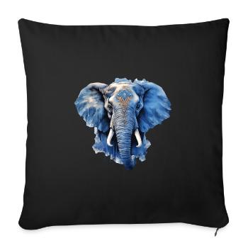 Elefant - Sofakissenbezug 45 x 45 cm - Schwarz - Vorne