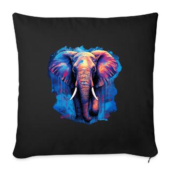 Elefant - Sofakissenbezug 45 x 45 cm - Schwarz - Vorne