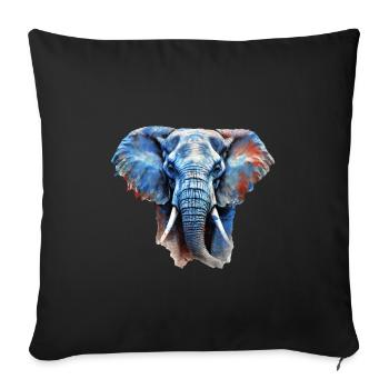 Éléphant - Housse de coussin décorative 45 x 45 cm - noir - Devant
