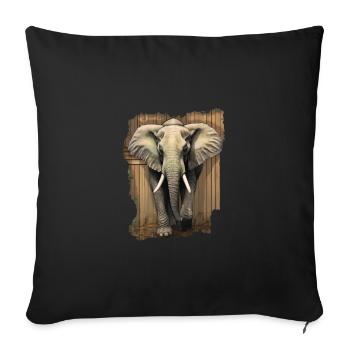Éléphant - Housse de coussin décorative 45 x 45 cm - noir - Devant