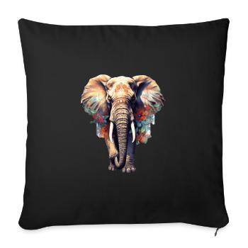 Éléphant - Housse de coussin décorative 45 x 45 cm - noir - Devant