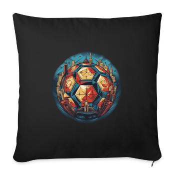 Soccer Ball - Sofa pillowcase 17,3'' x 17,3'' (45 x 45 cm) - black - Front