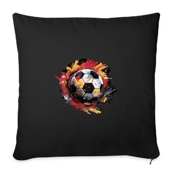 Soccer Ball - Sofa pillowcase 17,3'' x 17,3'' (45 x 45 cm) - black - Front