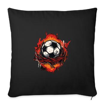 Soccer Ball - Sofa pillowcase 17,3'' x 17,3'' (45 x 45 cm) - black - Front