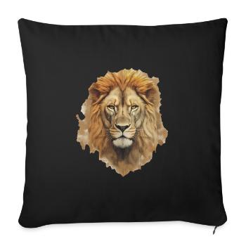 Lion - Housse de coussin décorative 45 x 45 cm - noir - Devant