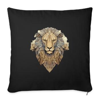 Lion - Housse de coussin décorative 45 x 45 cm - noir - Devant