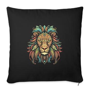Lion - Housse de coussin décorative 45 x 45 cm - noir - Devant